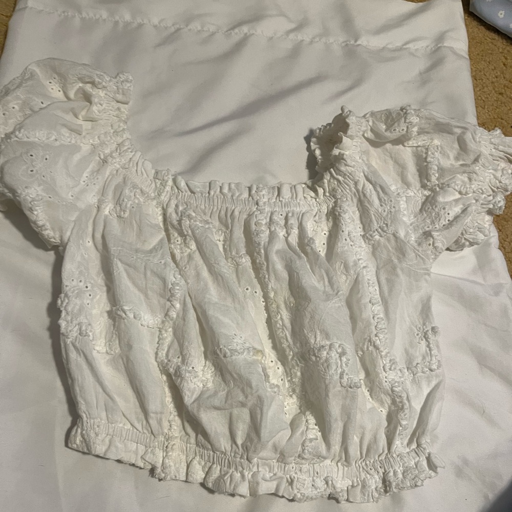 white eyelet apricot lane top